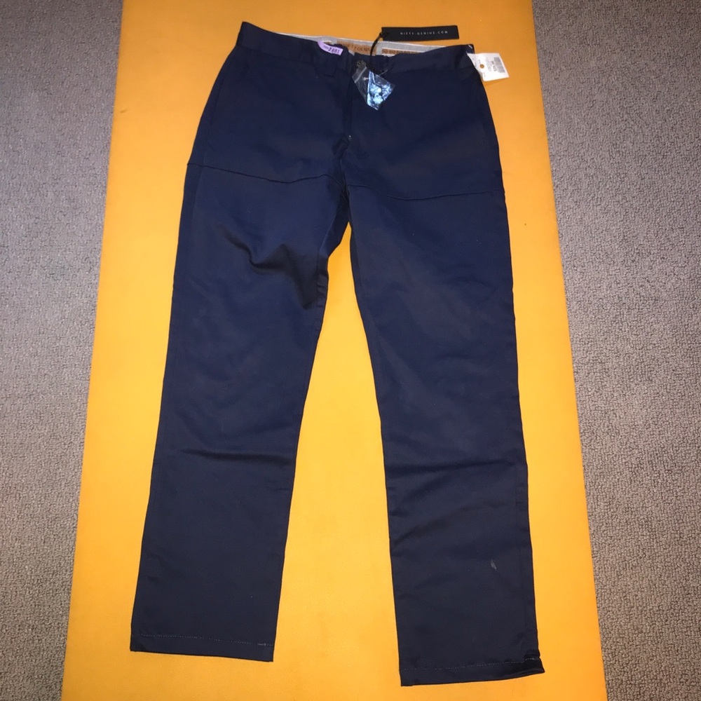 Brand New With Tags Casual Dress Pants. Navy-Slimfit
